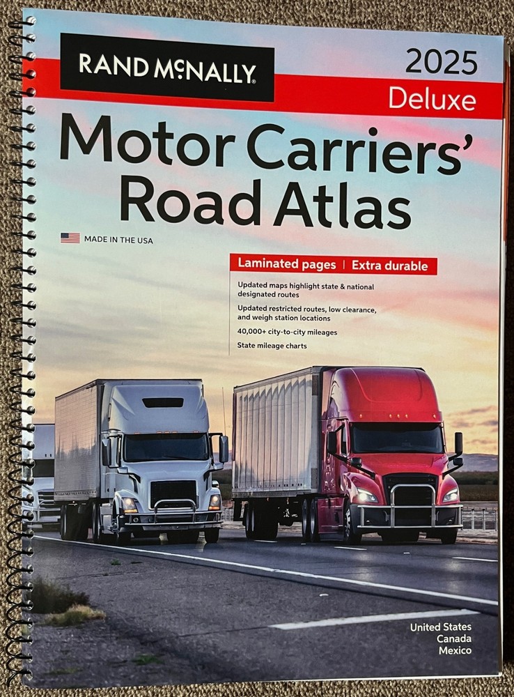 2025 Deluxe Motor Carriers Road Atlas-Laminated Pages-Rand McNally-Large Scale