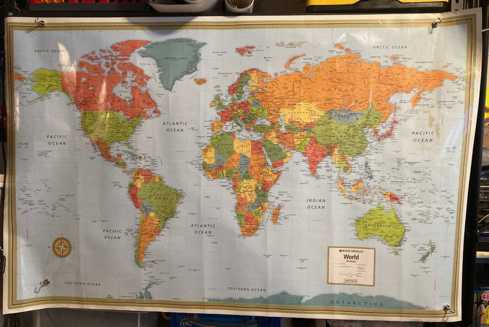 Rand McNally World Map – M Series Teacher Classroom laminated Homeschool Class
