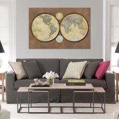 7x5ft 5x3ft Map of the World Without Flags Map Poster Prints Office Home Decor