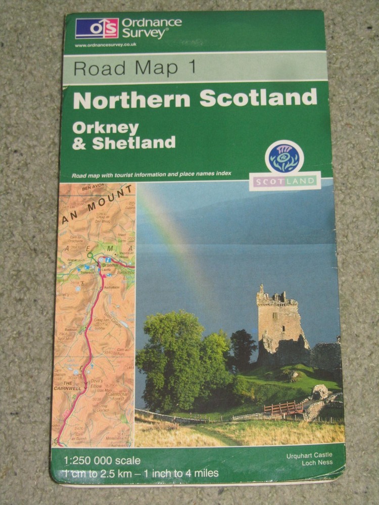 OS Ordnance Survey 1:250,000 Road Maps – 2001-09 various editions – vgc