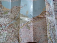 Landranger maps x 6   all ex library maps okay  plastic covered.