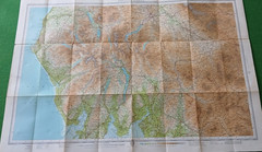 Vintage Bartholomew Half Inch Contoured Cloth Map Sheet 34 – English Lakes