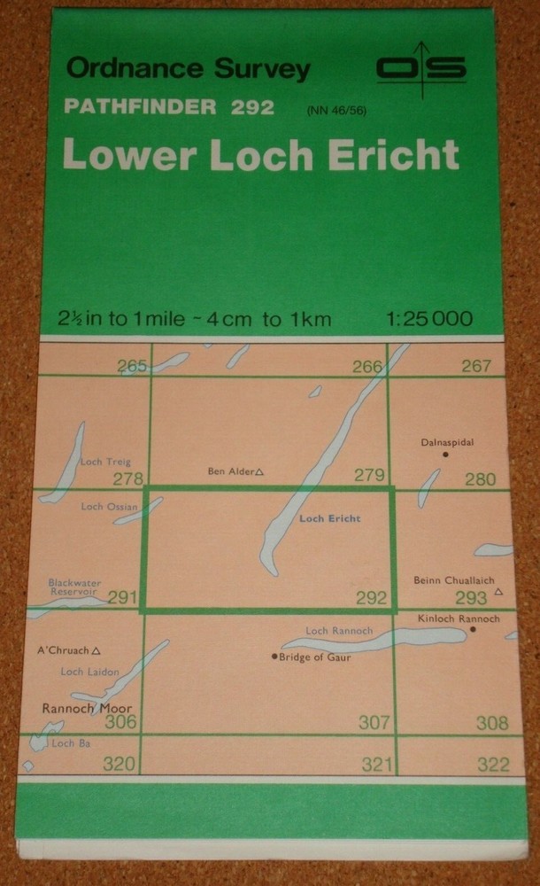 UK ORDNANCE SURVEY Pathfinder (1:25000) Map 292 – Lower Loch Ericht