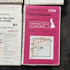 O S Power line and Obstruction overprint Cornwall 200, 201, 203, 204 1981-84