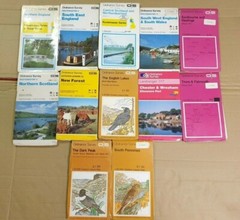 12 x Ordnance Survey Maps Outdoor Leisure, Landranger, First, Routemaster