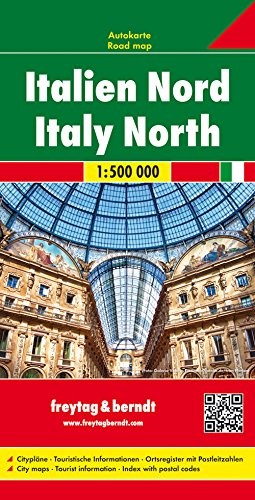 ITALY, NORTHERN MAP (ENGLISH, FRENCH, ITALIAN AND GERMAN By Freytag & Berndt VG+