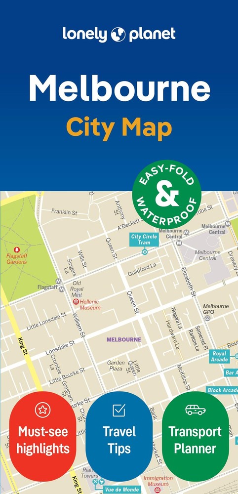 Lonely Planet Melbourne City Map Durable, Waterproof, EasyFold Planning Map w…