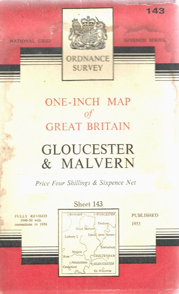 1953 Ordnance Survey (National Grid 7th Series) Map of Gloucster & Malvern (143)