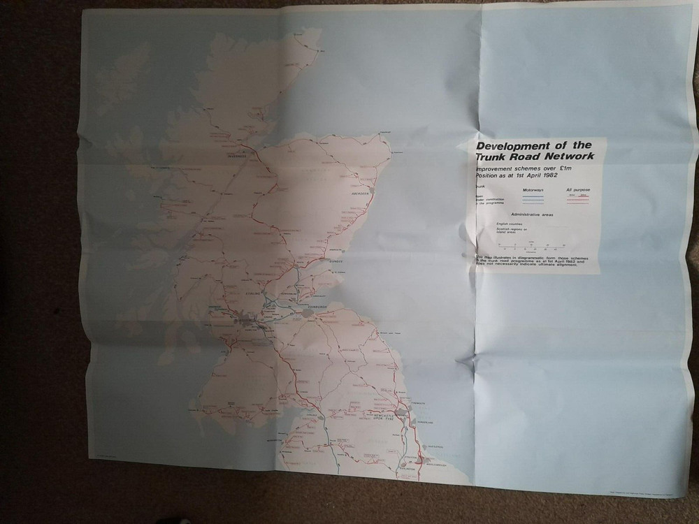 Development Of The Trunk Road Network Scotland Department Transport Map 1982