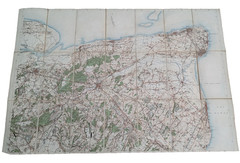 Edwardian Ordnance Survey Map Large Series Fold Out Canvas Kent c.1912 Antique
