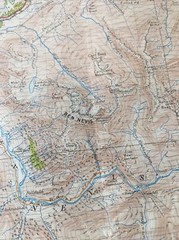 Ben Nevis And Fort William Ordnance Survey Map 1947 Version One Inch Map Cloth
