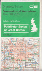Ordnance Survey OS Map 1:25,000 Pathfinder Sheet TQ 45/55 Sevenoaks & Westerham