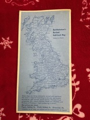 Antique vintage , rambling walking Map ,Scotland , Rare , Bartholomews