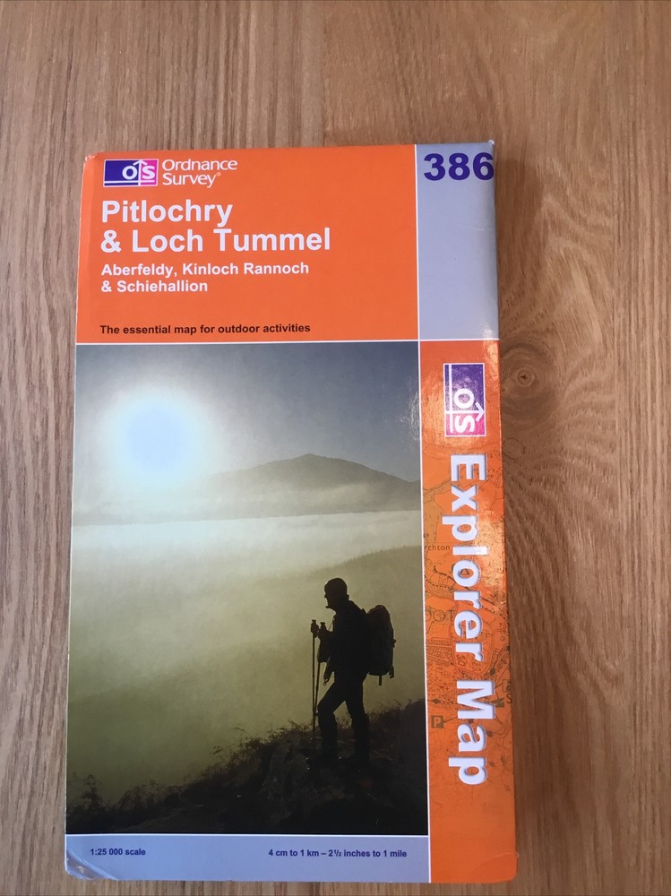 2007 Ordnance Survey Explorer Map 386 Pitlochry And Loch Tummel (incl Aberfeldy