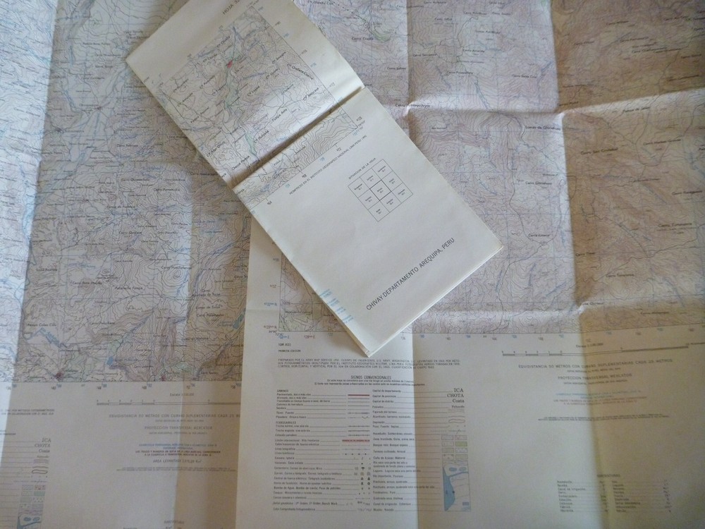 Peru Maps – Colca Canyon – Hiking Decoupage Crafts – Chivay, Humbo, Orcopampa