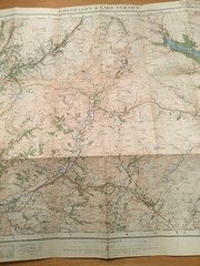 1921 Ordnance Survey One Inch Contoured Road Map 59 Dolgelley And Lake Vyrnwy
