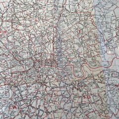 GEOGRAPHERS’ POSTAL DISTRICT MAP OF GREATER LONDON With Street Names c1960