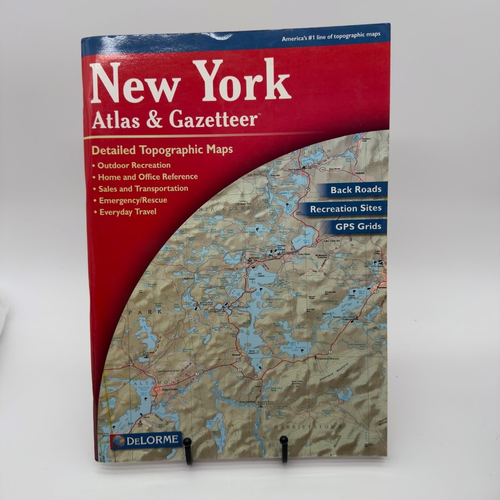 DeLorme Atlas Gazetteer New York 2001 Topographic Maps Back Roads GPS
