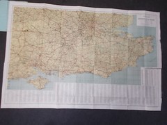 Geographia Large Scale (Road Map of London to the Coast) Fold Up ,Old …B292