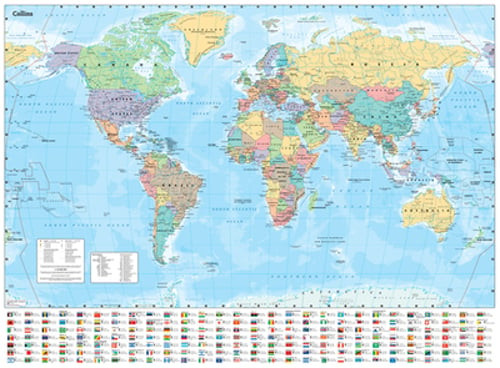 Collins World Wall Laminated Map by Collins: New Audiobook