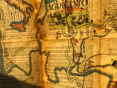 Agrigento, Sicily, fold out paper tourist map, 1960 vintage