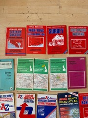 23 x Maps & Ordinance Survey UK | London | Paris / France | Surrey Road Atlas AZ