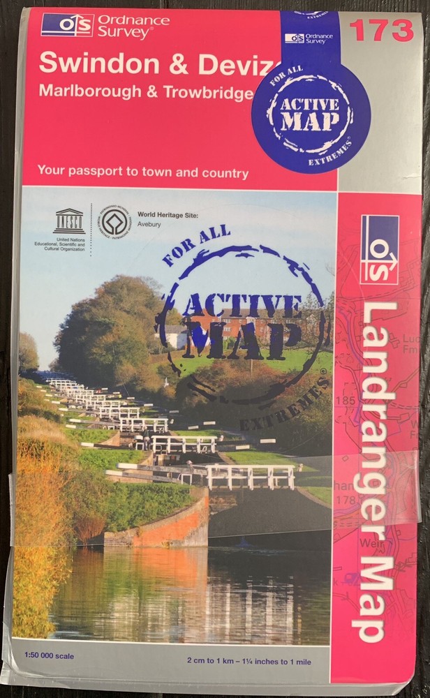 Ordnance Survey LANDRANGER ACTIVE MAP 2012 – 173 SWINDON & DEVIZES