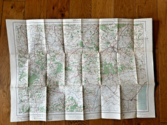 5 x Ordnance Survey Contoured Road Map 1920s 51 95 106 126 133 1 inch: 1 mile