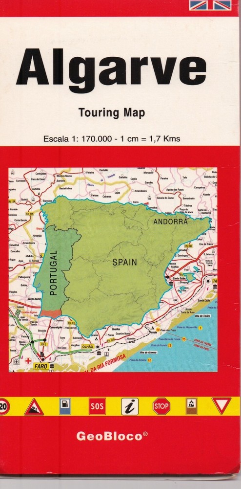 GeoBloco ALGARVE Touring Map (Sheet Map, pre 1999)