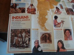 vintage nat geo map 1982 Archeologyof South America wallchart double sided