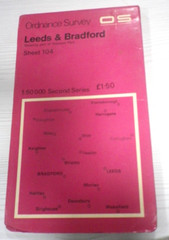 Landranger Series Ordnance Survey Map 1:50,000 Sheet 104 Leeds & Bradford