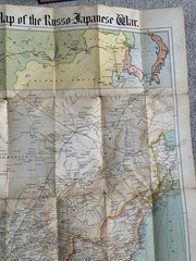 The Times 1905 Russo-Japanese War Folding Map – Port Arthur Vladivostok