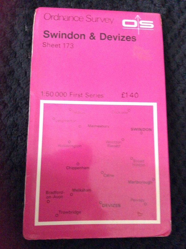 Ordnance Survey Map Sheet 173 – Swindon And Devizes 1974 Good Used