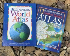 National Geographic World & US Atlas Books. Used
