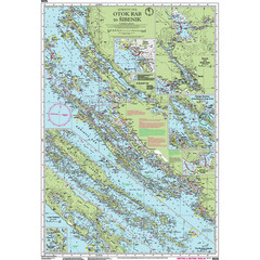 Croatia, Adriatic Sea Nautical Chart M25: Otok Rab to Sibenik sailing ports