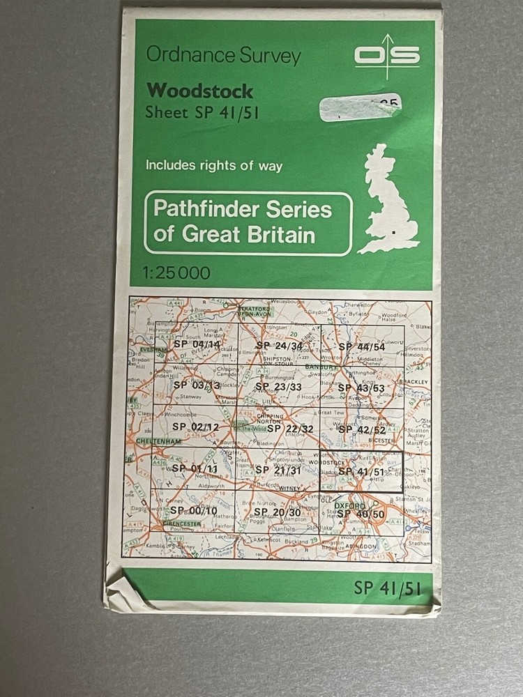 OS Ordnance Survey, Pathfinder Map, Sheet: SP 41/51, Woodstock
