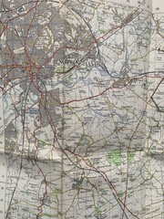 One Inch Ordnance Survey Map Sheet 122 Melton Mowbray- paper – published 1962