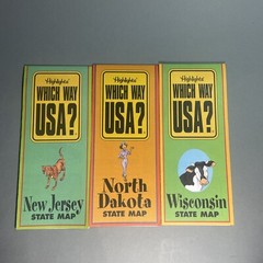 Lot (13) HIGHLIGHTS Which Way USA State Map School Activity Homeschool Learning