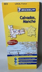 France – Michelin 1:150,000 Local Map – Calvados & Manche – Sheet 303 – 2008