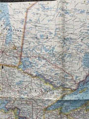 National Geographic Magazine Paper Map Of Central Canada 1963 Vintage Geography