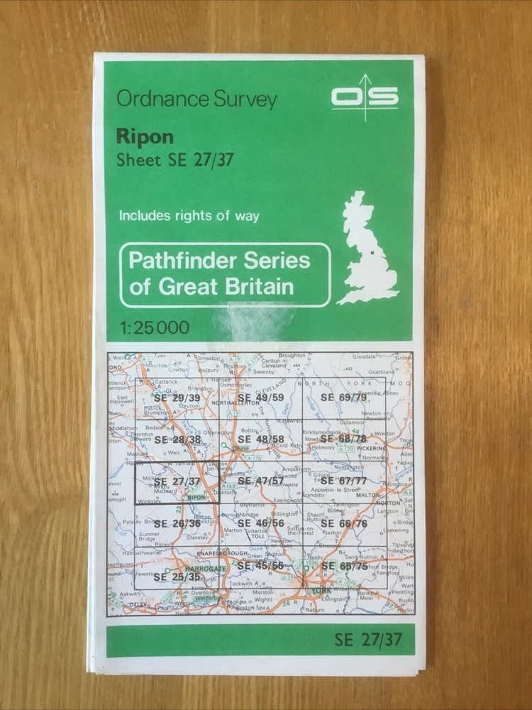 1985 Ordnance Survey Pathfinder Map SE 27/37 Ripon (incl Dishforth & Wath )