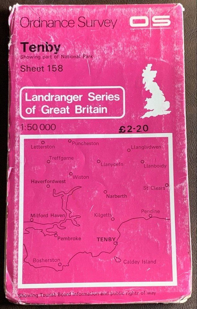 OS Ordnance Survey Landranger Map 1980, Sheet 158 – TENBY