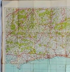 Vintage 1960’s Geographica Road Map Sussex & A-Z Croyden, Purley, Sutton 2001