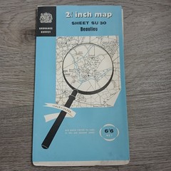 2x Vintage Ordnance Survey New Forest Maps Sheet SU20 Burley SU30 Beaulieu 2.5″