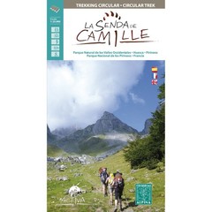 Spain Pyrennes Senda de Camille circular trek. Hiking map & fold out card