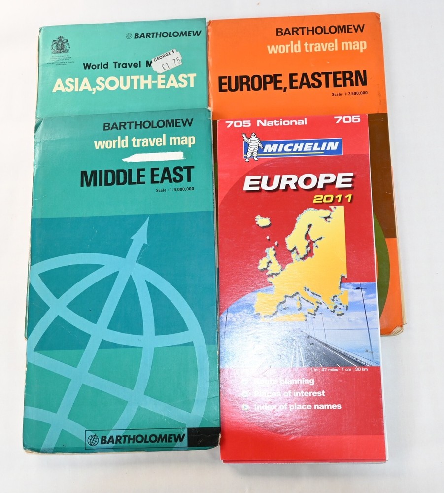 Vintage Traveller maps Europe Asia Middle East See photo