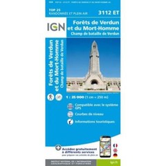 France 1:25K map 3112ET: Forets de Verdun et du Mort-Homme map