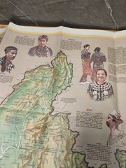 Vintage 70’s National Geographic The Peoples Of Mainland Southeast Asia 37″X32″