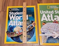 National Geographic Student World Atlas & Kids United States Atlas Book Lot Of 2