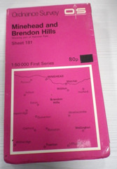 Ordnance Survey Map 1:50,000 Sheet 181 Minehead & Brendon Hills